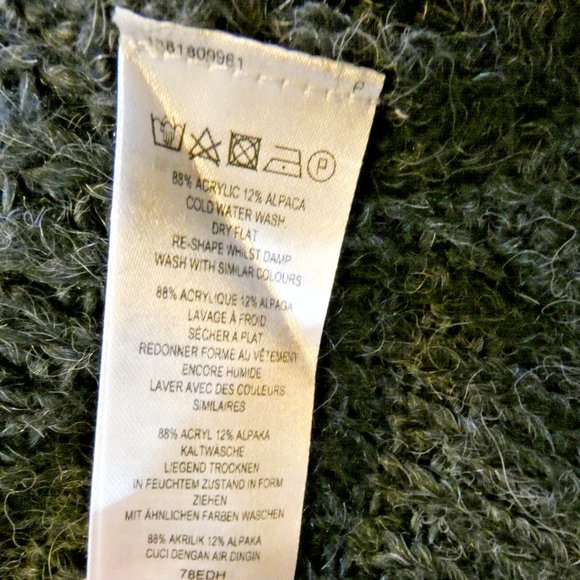 Mod Gray Cape Knit French Connection Vintage Sweater Poncho Zip up Sides Size M - Picture 13 of 13